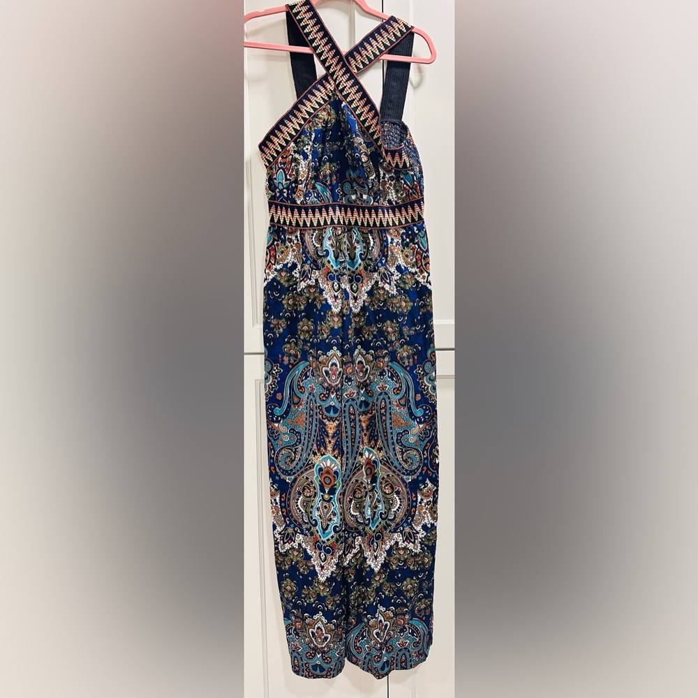 Elegant Multicolor Halter Maxi romper